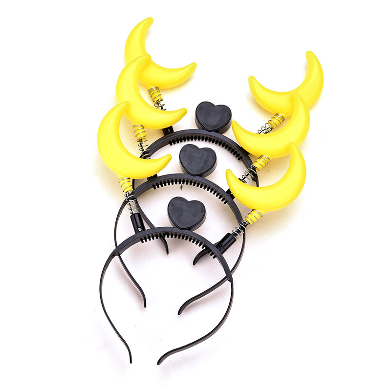 Luminous moon star headwear headband star Moon headband hairpin mid-autumn Festival light Club decoration atmosphere props gift