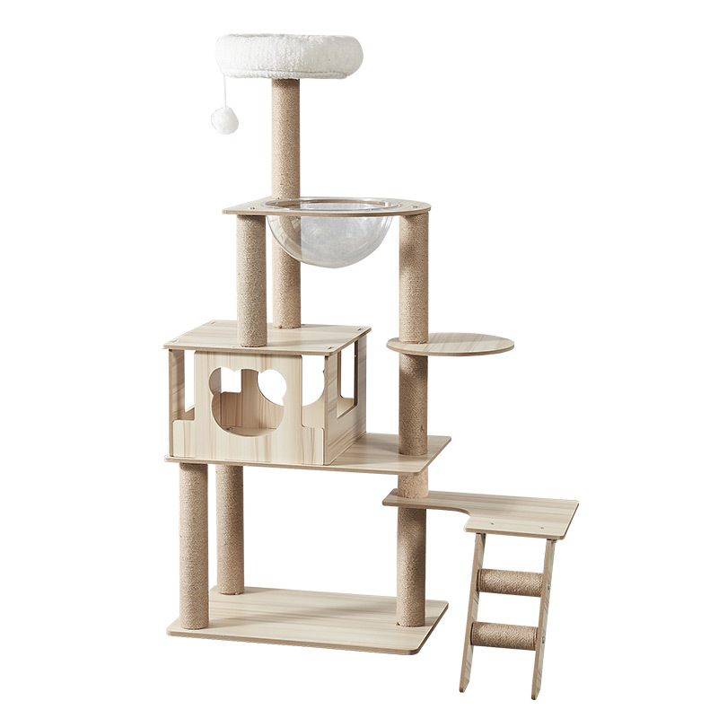 Factory wholesale cat climbing rack luxury integrated large cat climbing rack luxury double space capsule cat nest cat tree wholesale