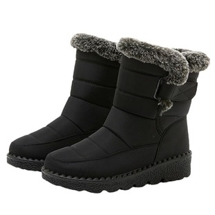 2025 Cross-border New Style Cotton Shoes Snow Boots Women's Fur Collar Waterproof Women's Boots High-top Non-slip Warm Women's Cotton Shoes plus size 45