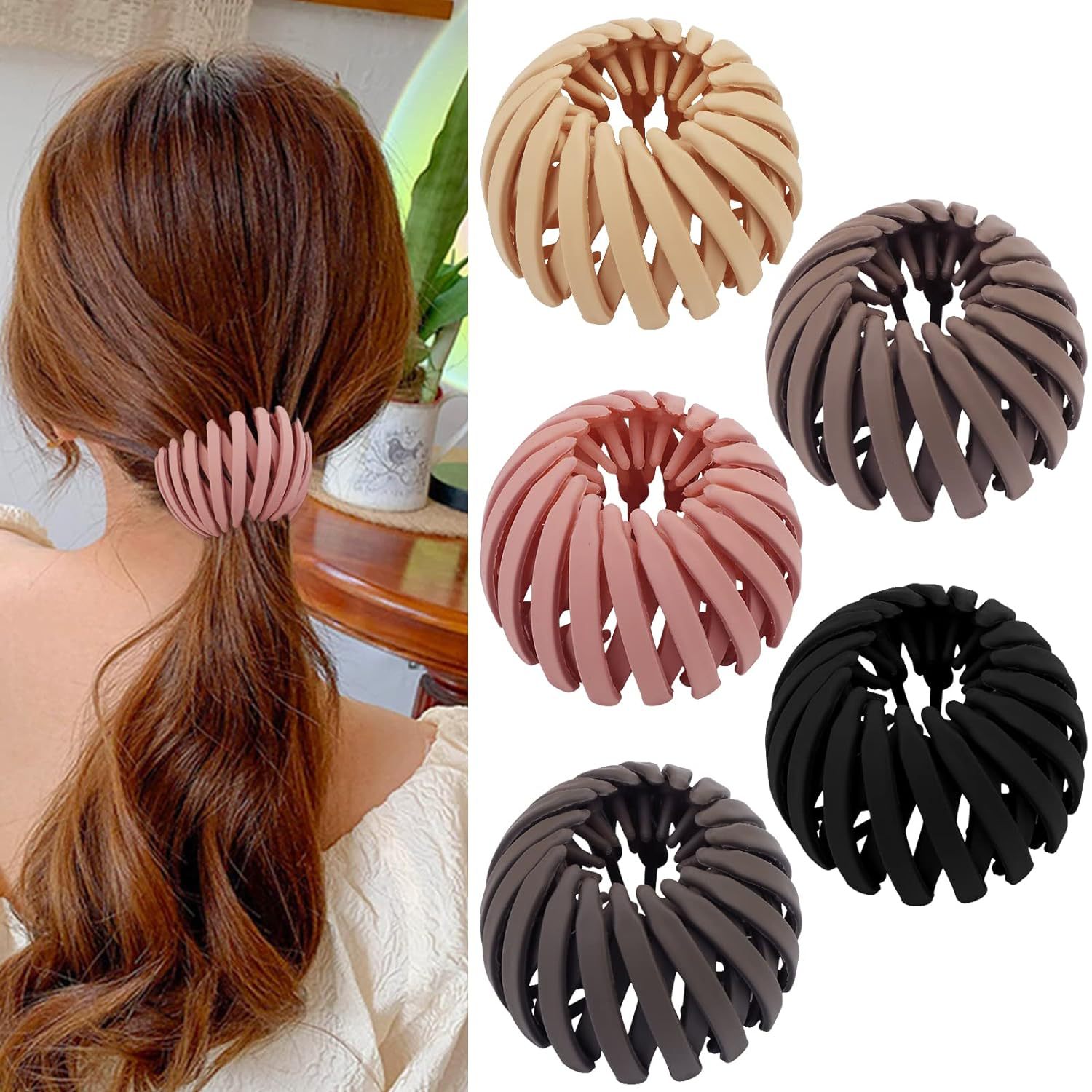 Korean Frosted Lazy Bird's Nest Curler Flower Bud Ball Head Hairpin Female Temperament Horsetail Buckle Cyber Celebrity Grab Clip Headwear