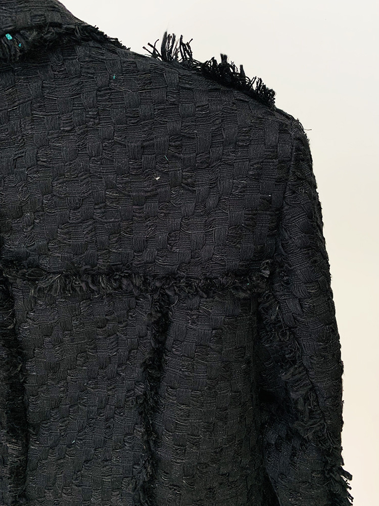 In stock 2024 autunno e inverno Nuova giacca da abito con frange in tweed corto temperamento moda europea e americana_voghion.com