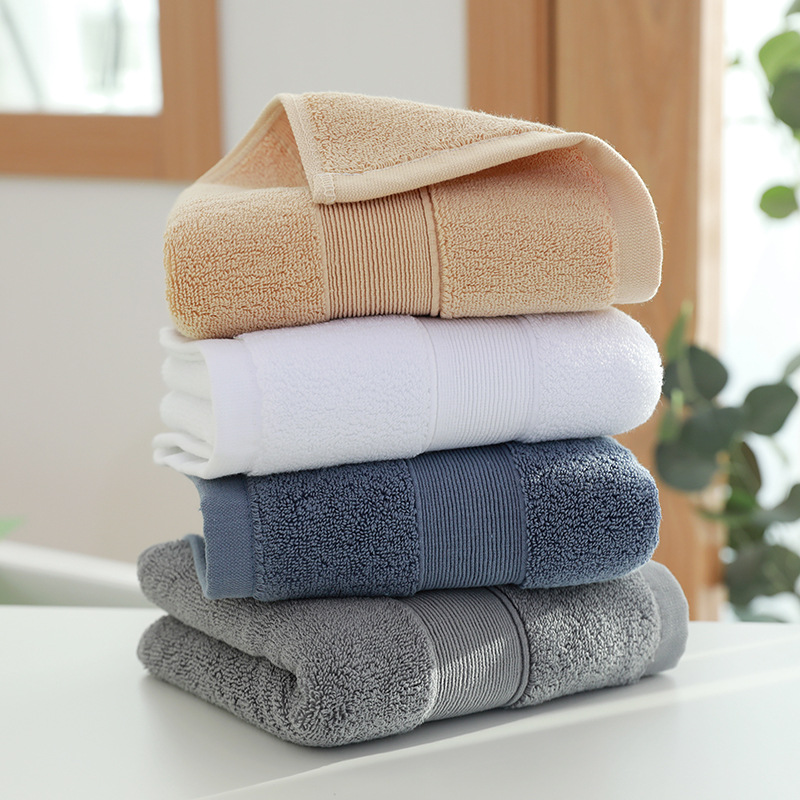 Combed cotton bath towel cotton thickened 500g hotel towel soft absorbent tube top embroidered logo square towel wholesale