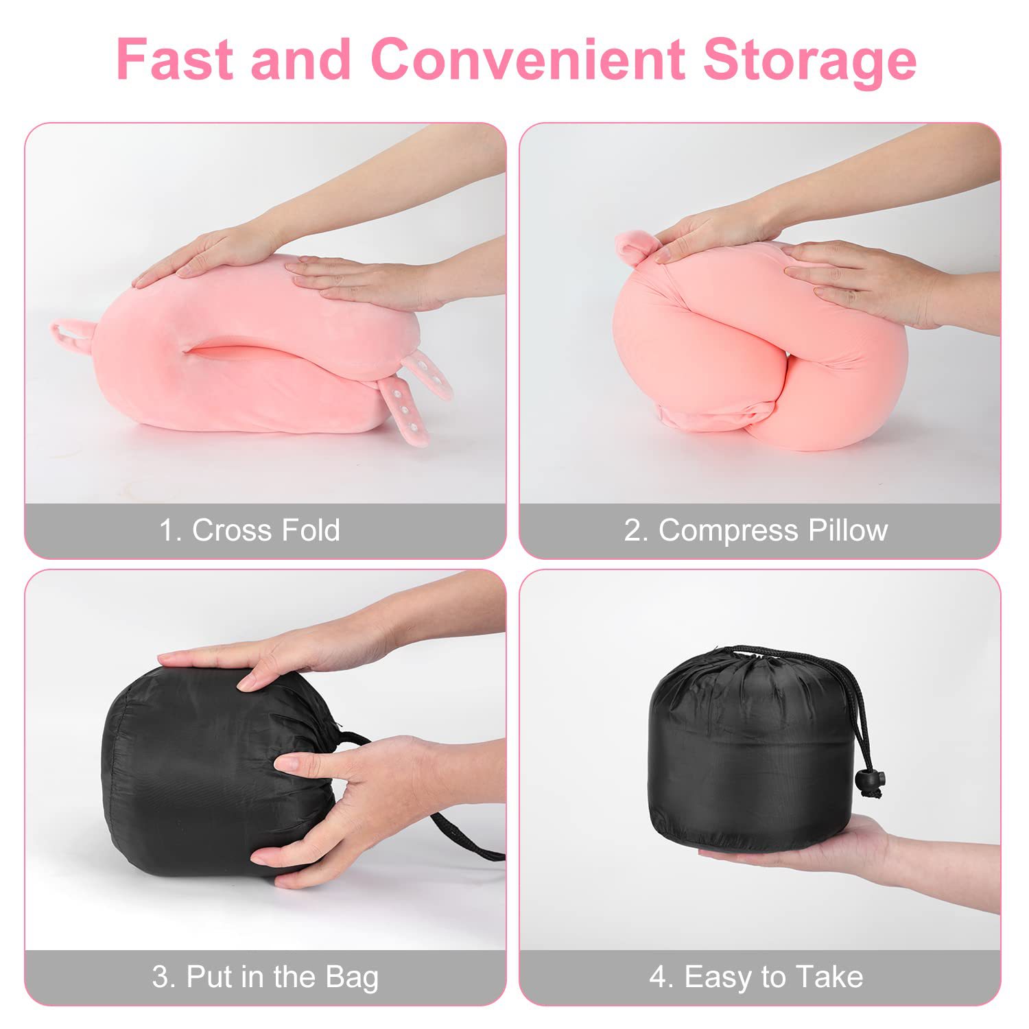 U-shaped pillow travel neck pillow memory foam airplane pillow for head support, soft Adjustable pillow