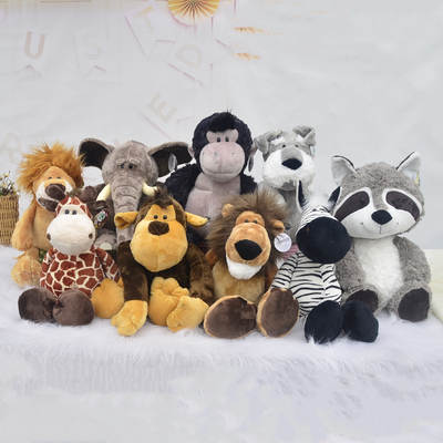 Large Forest Animal Plush Toy Lion Elephant Fawn Monkey Tiger Doll Gift Doll Factory Wholesale