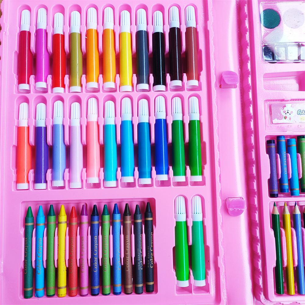 Children's Stationery 86 Pieces Brush Combination Set Painting Set Crayon Watercolor Pen Gift Washable Art Painting Tools