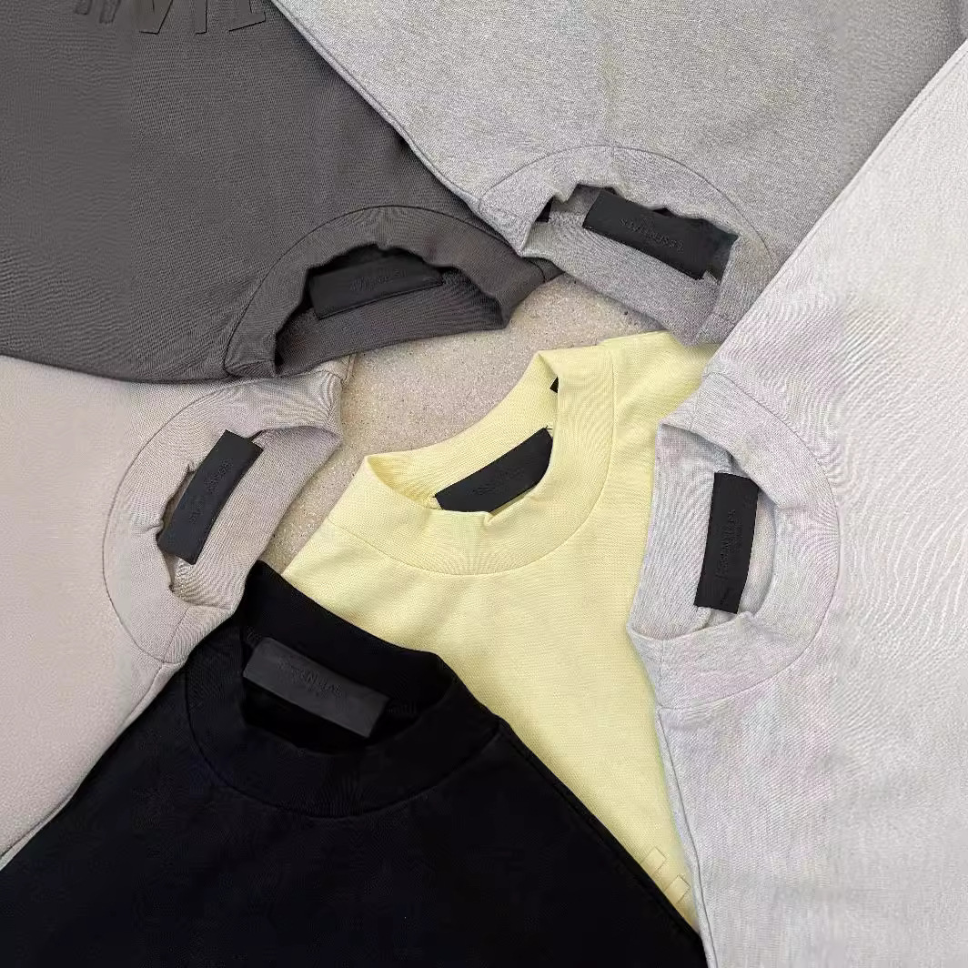 High version FOG double line ESSENTIALS new arc printed heavy weight short sleeve high street American T-shirt street tide