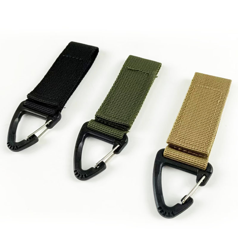 Tactical Nylon Ribbon Backpack Hanging Buckle Single Point Triangle Buckle Multifunctional Carabiner Tactical Accessories Keychain