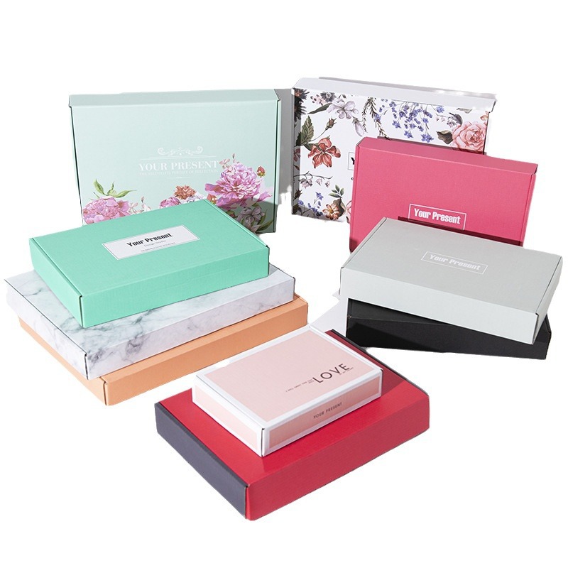 Color aircraft box carton mobile phone case wear A express packaging box rectangular carton jewelry box in stock wholesale