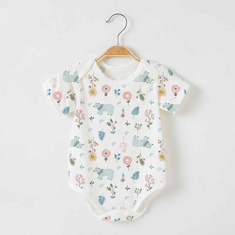 Baby short-sleeved jumpsuit cotton thin vest for boys and girls baby 0-12 months summer climbing newborn clothes