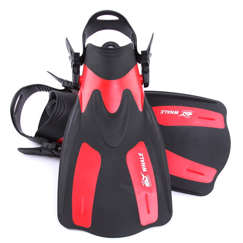 Whale Spot Adult Diving Swimming Training Equipment Summer Outdoor Snorkeling Frog Shoes Silicone Adjustable Short Flippers