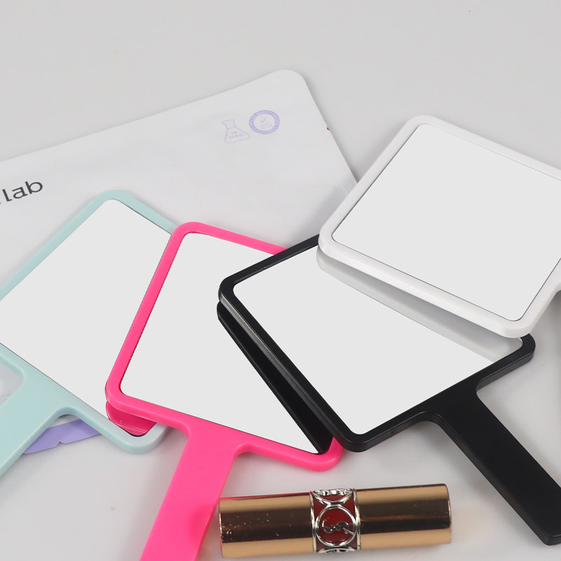 Korean Style Square Handheld Mirror diy Cream Gel Portable Portable Cosmetic Mirror Beauty Salon Gift Printing Advertising logo