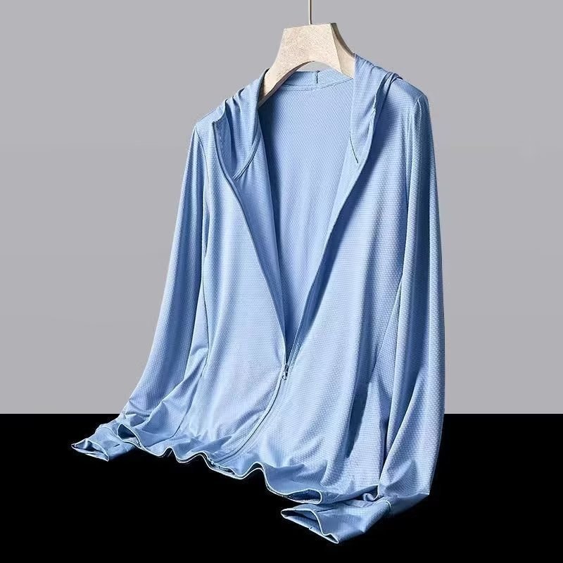Ice Silk sun protection clothing men's 2023 Summer thin couple wear versatile loose plus size mesh breathable sun protection clothing jacket