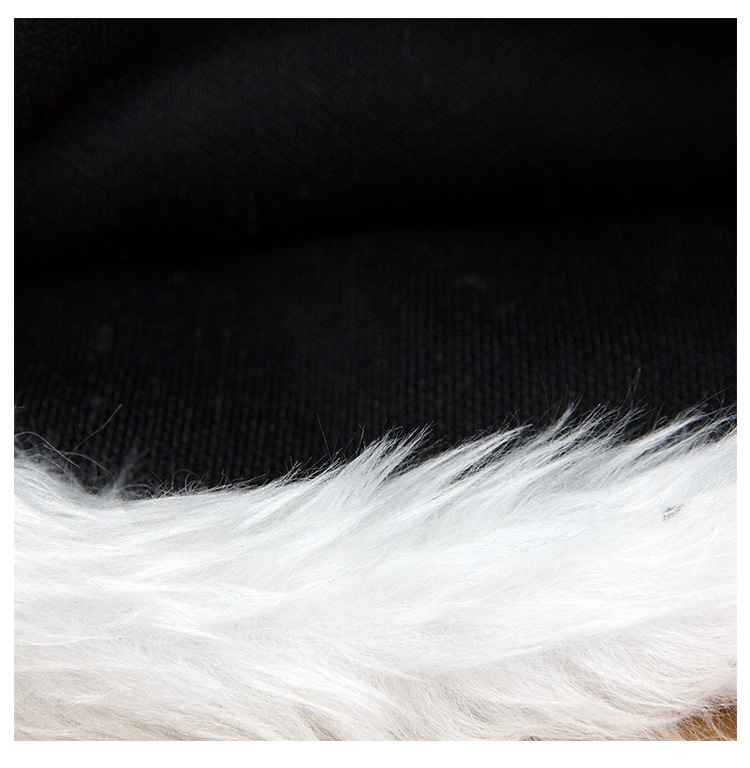 Yihang Cross-border New Black Plush Christmas Hat Thickened Plush Big Ball Christmas Halloween Party Hat_voghion.com