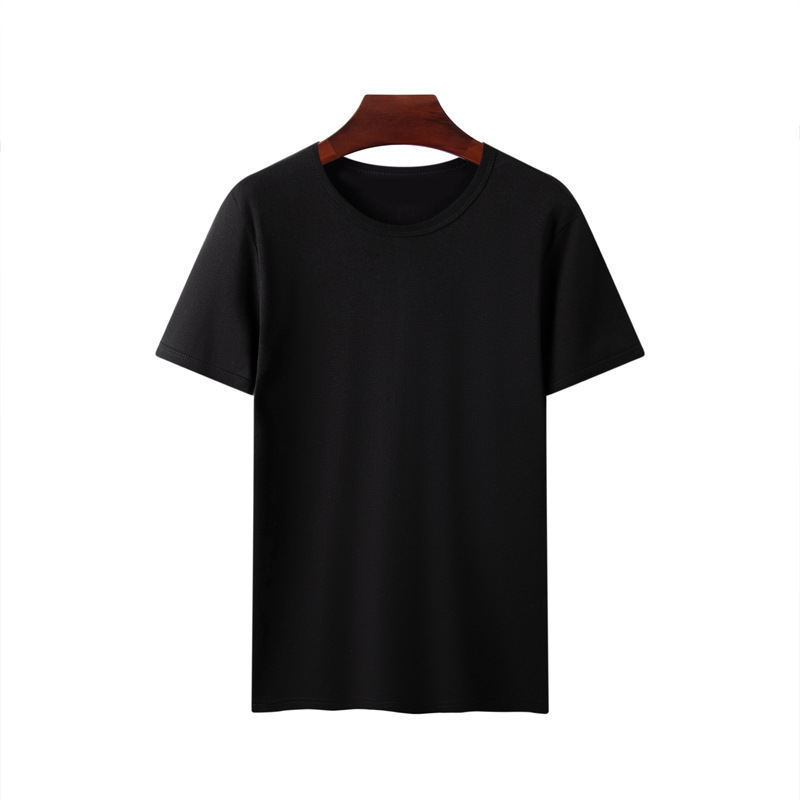 Short-sleeved T-shirt Spring and Summer Men's Korean-style Slim-fit Round Neck Thin Work Clothes Black and White Grey Simple Solid Color Base Undershirt