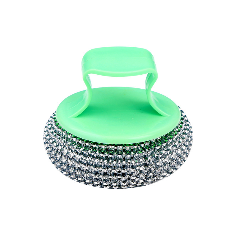 With handle pot brush cleaning brush washing pot brush kitchen cleaning brush cleaning ball long handle steel wire ball wipe factory wholesale