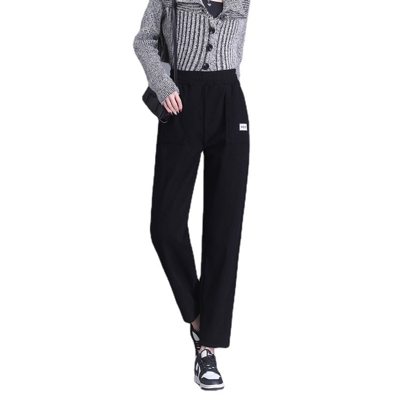 Corduroy Casual Pants Women's Autumn and Winter Harlan Pants High Waist Fleece-lined Thickened 2023 New Style Grandma Pants