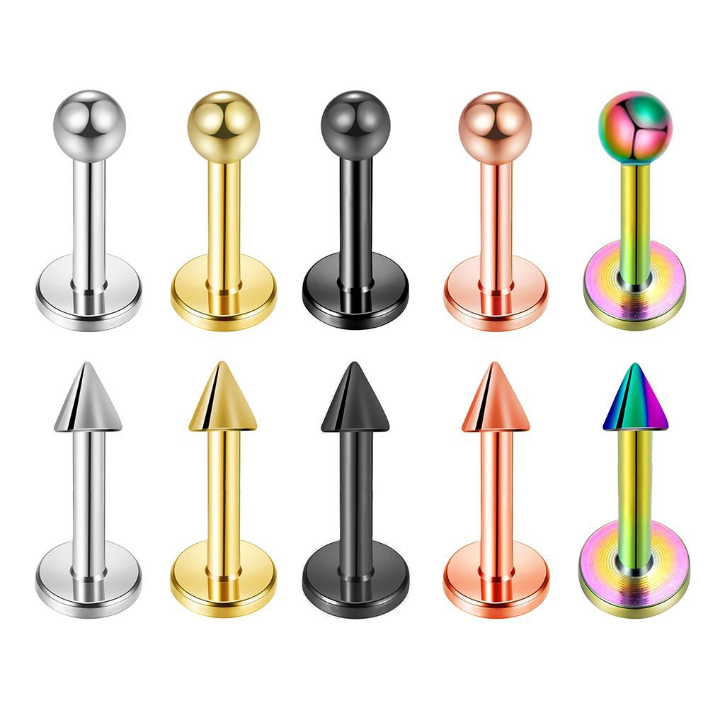 In stock 10 stainless steel lip nails suit electroplated rose gold piercing jewelry small ear studs Amazon body piercing