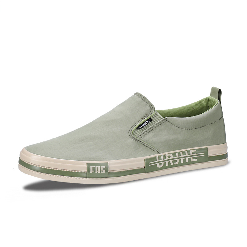 2024 spring casual men's shoes men's canvas slip-on shoes Korean fashion slip-on shoes all-match casual flat shoes