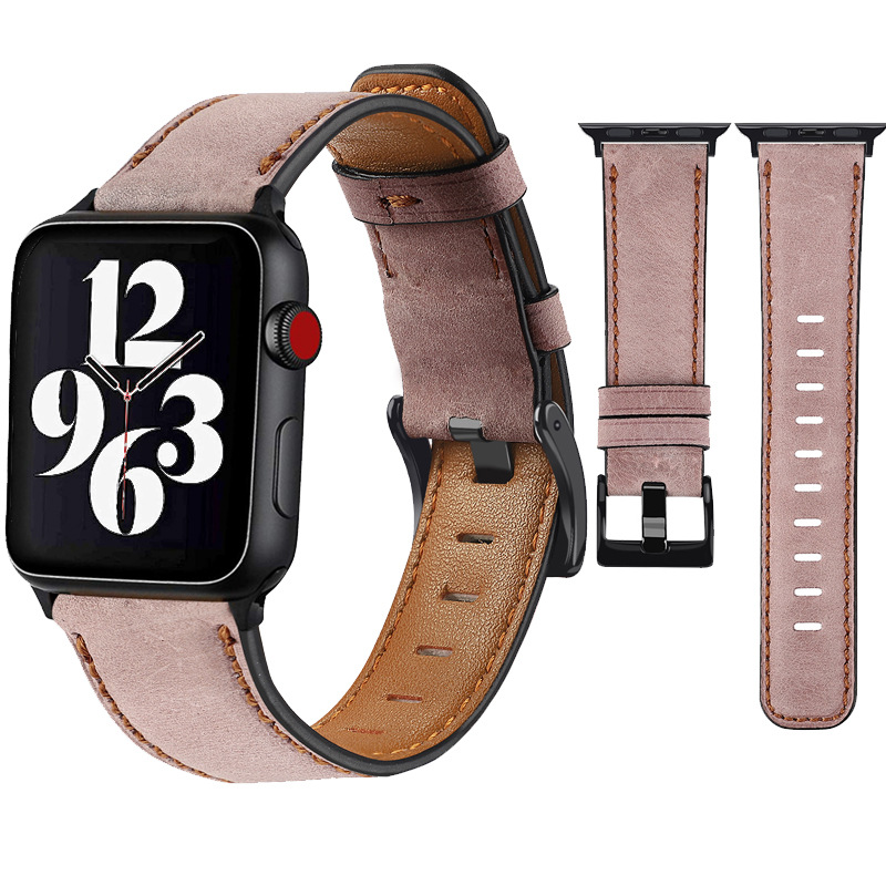 Applicable to Apple Watch 5/6/se/7 Strap Cross-border New Explosions Retro First Layer Cowhide iWatch Leather Strap