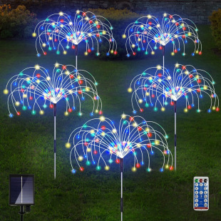 Solar floor fireworks LED copper wire lamp courtyard lawn starry lights Christmas decorative lights