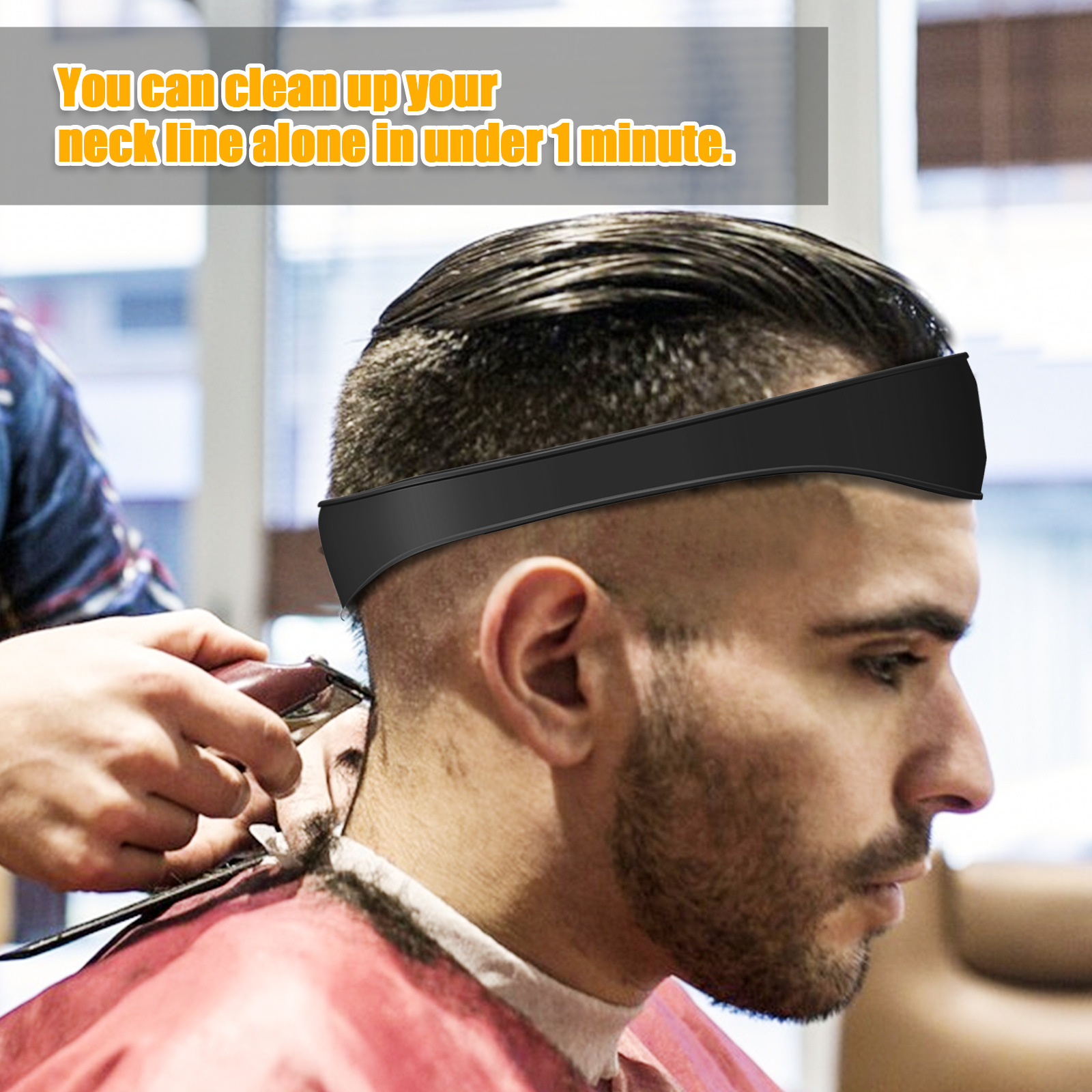 Cross-border DIY family curved silicone haircut with lead mouth shaving template and hair trimming guide haircut tool