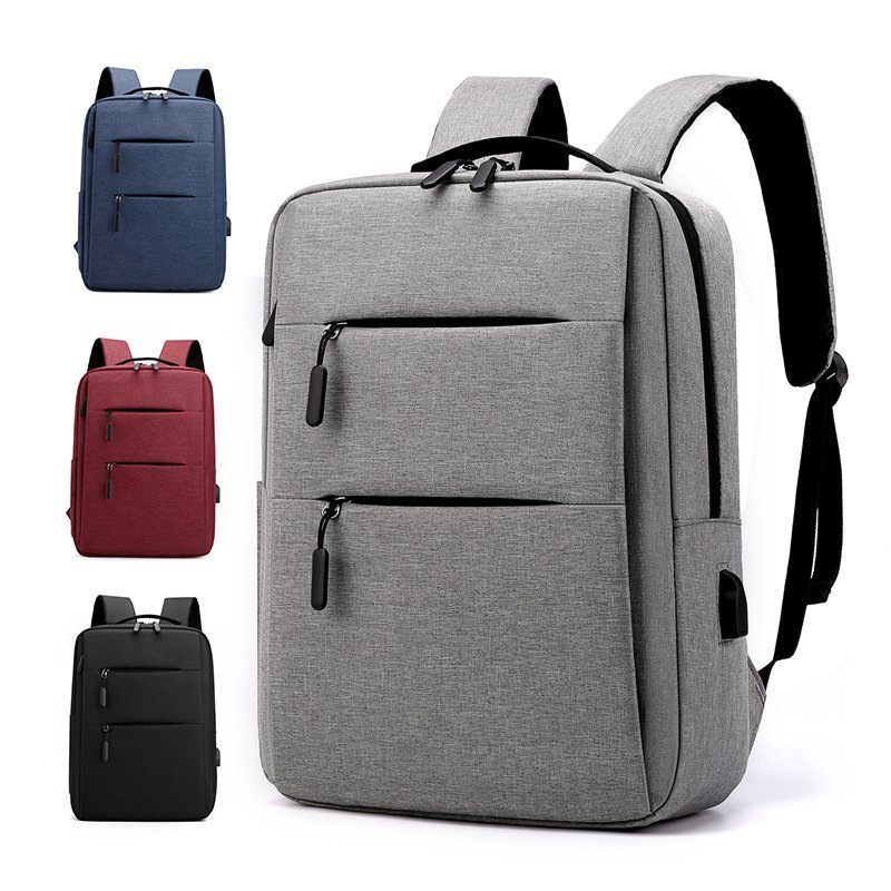 Cross-border Business Backpack Men's Bag Large Capacity Lightweight Backpack Solid Color Lackable Breathable Computer Bag Printable LOGO