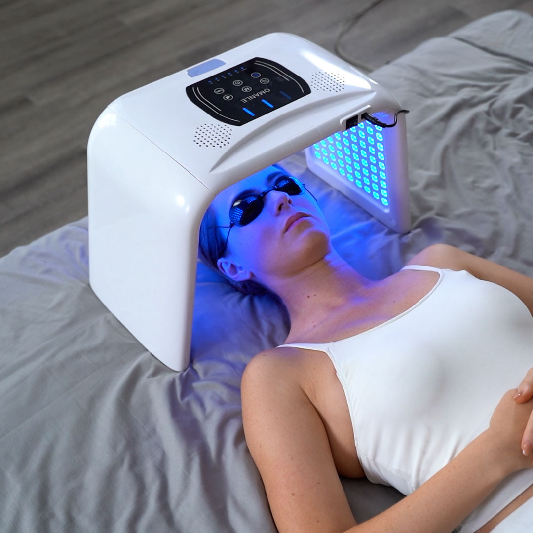 LED Double Hole Cold Spray Spectrometer Beauty Instrument Spray Red and Blue Light Skin Rejuvenation led7 Color Large Row Light Skin Rejuvenation
