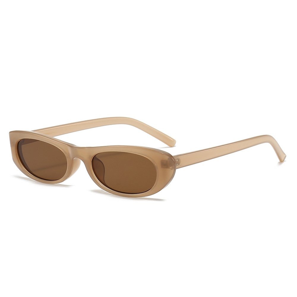 Cross-border new oval sunglasses European and American personalized small frame fashion all-match macaron color light board foreign trade sunglasses