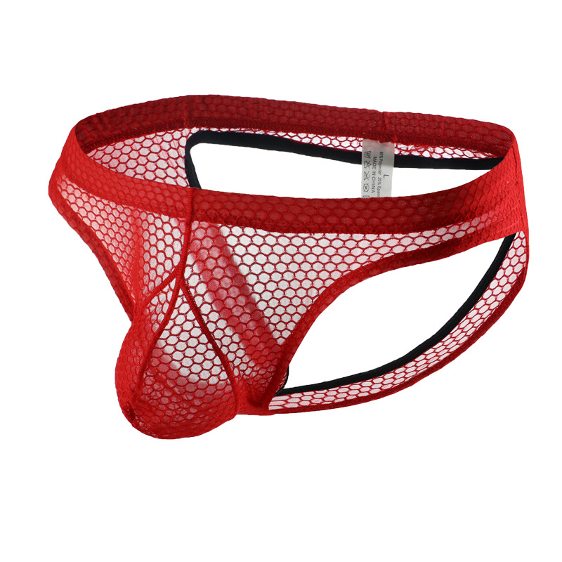 Men's Breathable Mesh Briefs with Sexy Lace_voghion.com
