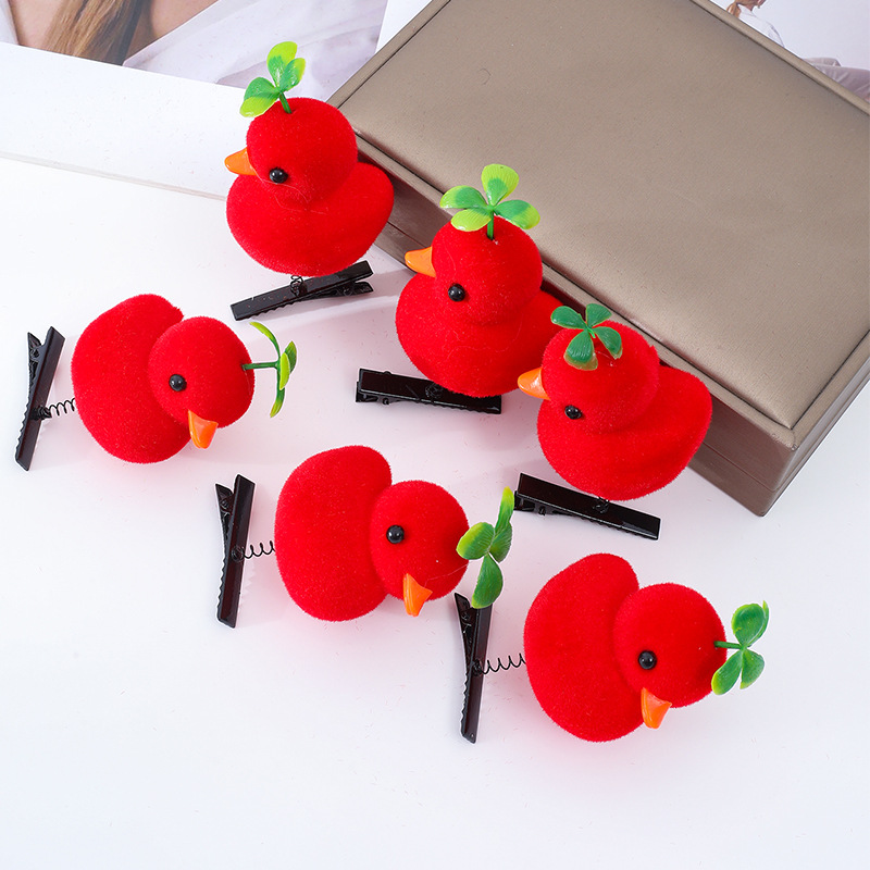 New Internet Celebrant Selling Cute Yellow Duck Hairpin Duck Headwear Children's Three-dimensional Spring Headwear Toy Stall Gift Love_voghion.com