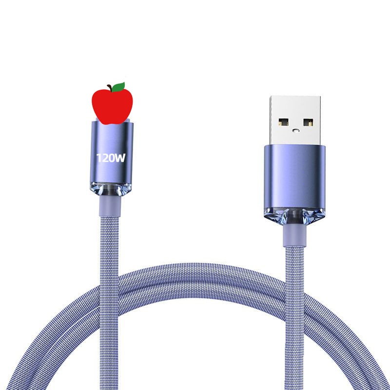 Jingyao Applicable to Apple PD Data Line 120W Fast Charging Line iPhone14/12 Mobile Phone Charging Line Fabric Cross-Border