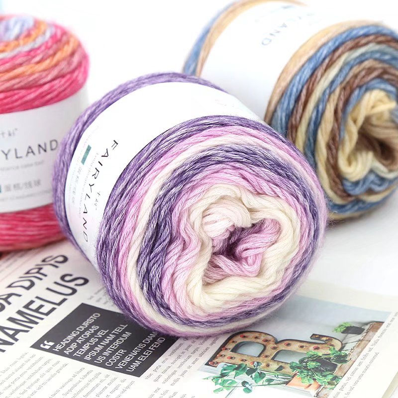 Ten-carved gradient cake thread sweater scarf hat hand-knitted thread hook needle medium fine wool