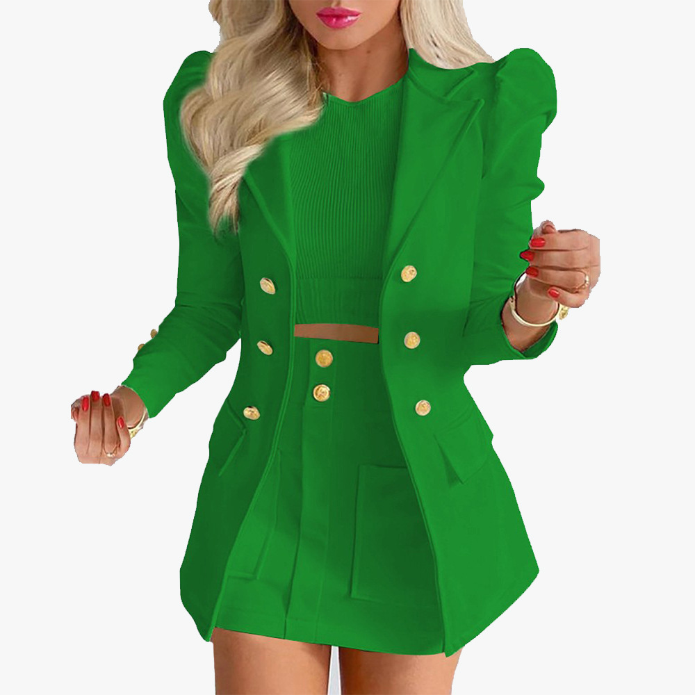 2024 Amazon Independent Station New Women's Autumn and Winter Elegant Commuter Fashion Casual Printed Long Sleeve Suit Skirt