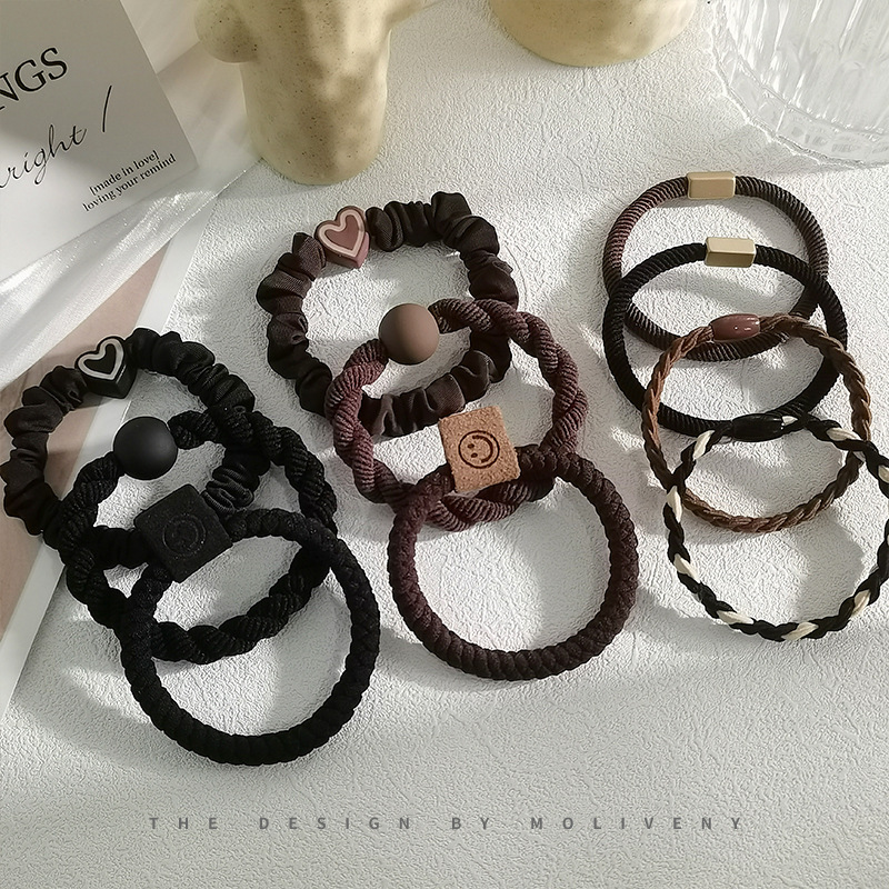Head Rope Simple Durable Rubber Band Women's Hair Rope High Elastic Hair Band Hair Accessories Pontail Hair Ring Headwear
