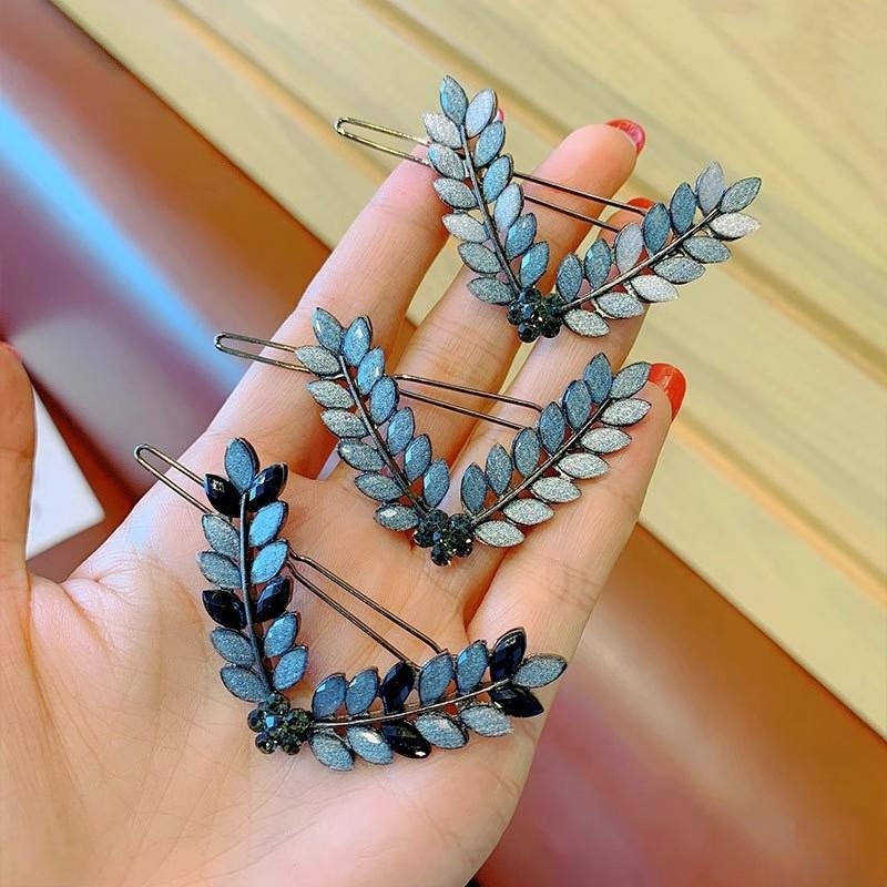 Wheat ear wings clip leaf hairpin Korean hairpin popular bangs clip supply leaves fresh new cross-border