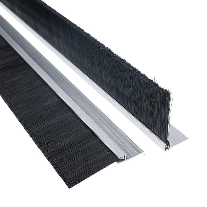 Aluminum Alloy Strip Brush Industrial Dustproof Brush Door Bottom Sealing Brush Strip Machine Tool Water Retaining Strip Brush Cabinet Dustproof Brush