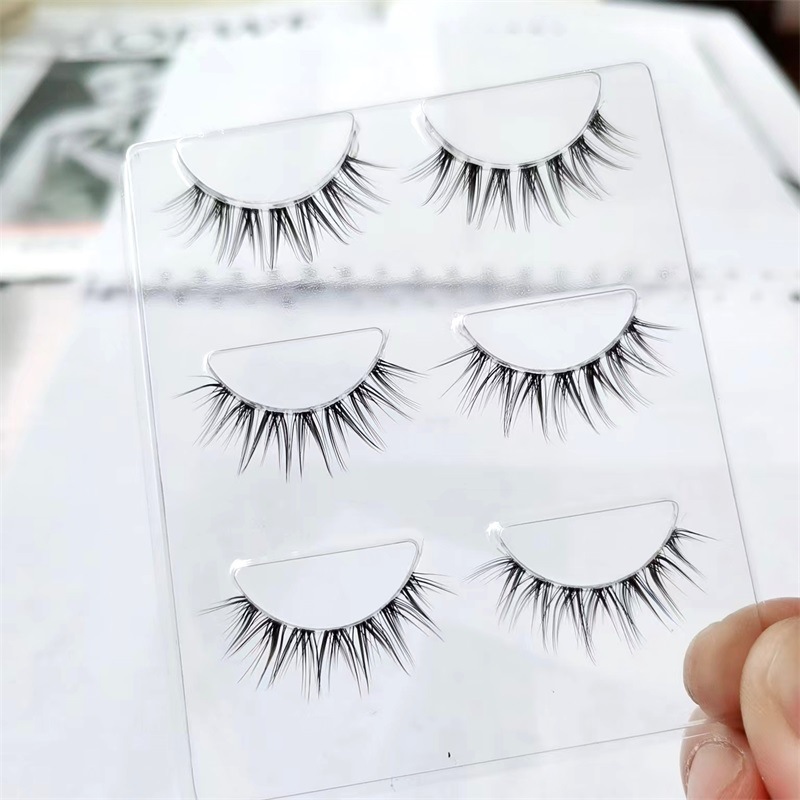 False eyelashes for influencers with a natural, dense, fine, soft, and transparent sunflower-like appearance, 14 styles available, Korean and Japanese style