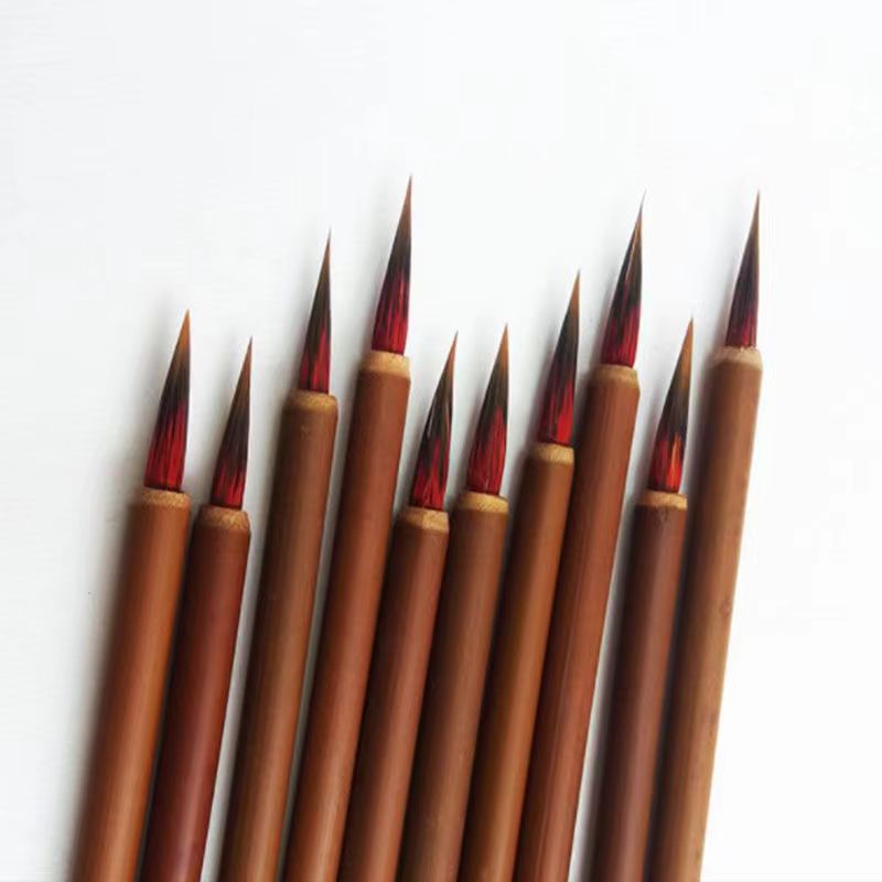 Little Red Brush Small Flyhead Wolfram Brush Drawing Line Fine Art Traditional Chinese Painting Painting Material Thin Gold Body Calligraphy Student Drawing Line Brush