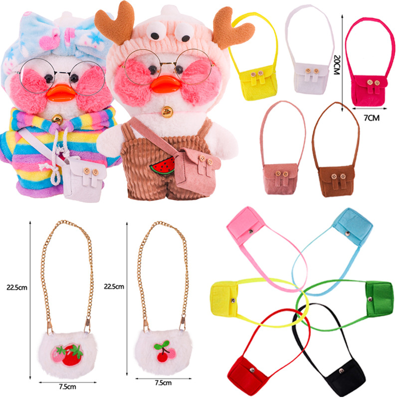 Cyber Celebrity Hyaluronic Acid Duck Satchel Accessories Hyaluronic Acid Duck 30cm Hat Glasses Accessories Brown Bag Yellow Duck Accessories