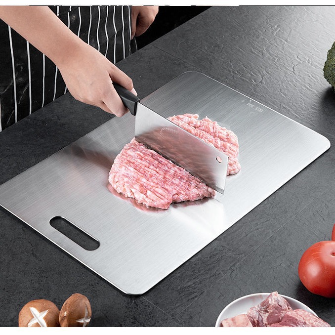 German 316 Stainless Steel Cutting Board Non-slip Thickeneded Cutting Board Household Cutting Board Large Mildew-proof and Antibacterial Chopping Board Needle Board