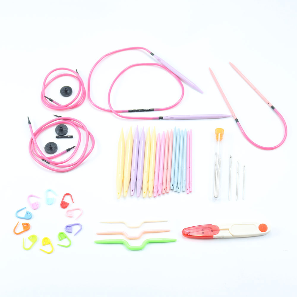Knitting tools sweater needle ABS plastic detachable rope changing ring needle set 10 set packaging