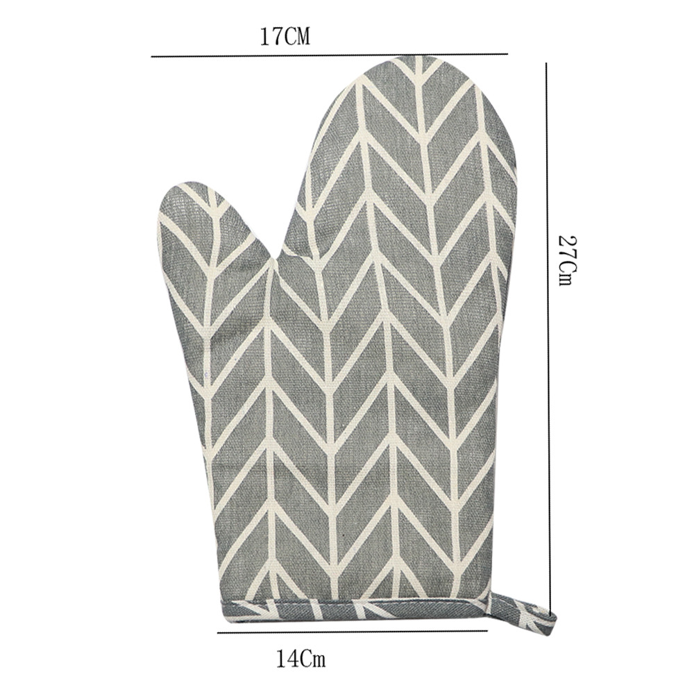 Simple cotton and linen kitchen microwave oven gloves thickened high temperature oven gloves household baking gloves manufacturers wholesale