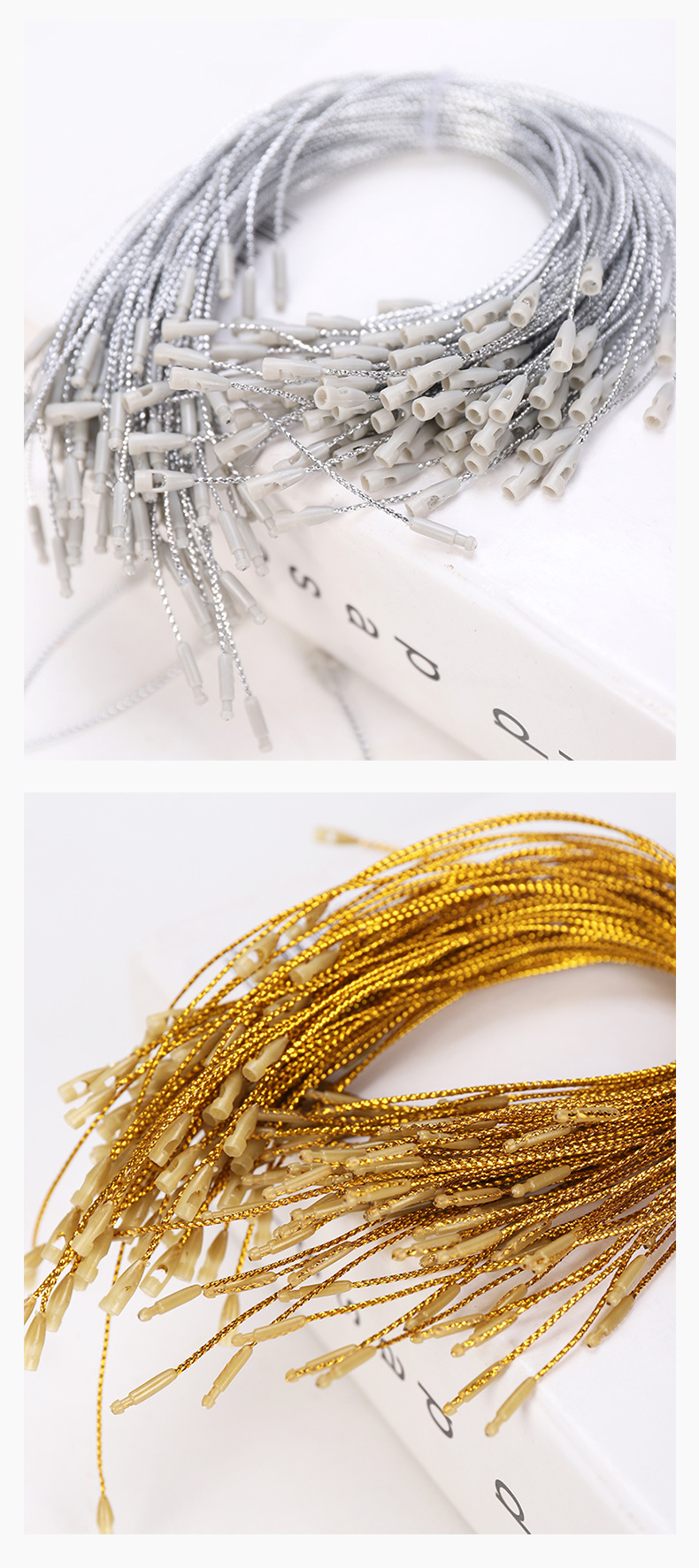 Factory direct 20cm bullet gold and silver wire tag rope Christmas pendant lanyard about 100 in stock_voghion.com
