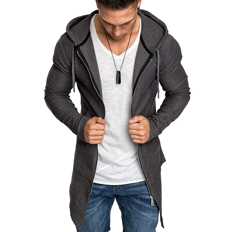 supply cross-border factory sweater men's cardigan zipper youth simple coat hooded