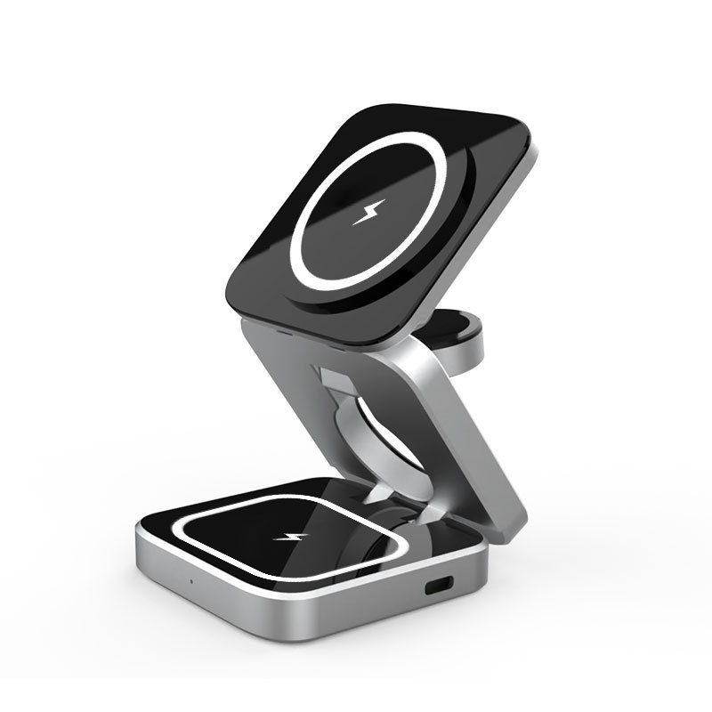 Three-in-one desktop wireless charging bracket magnetic suction wireless charger for Samsung Google Watch headset charging