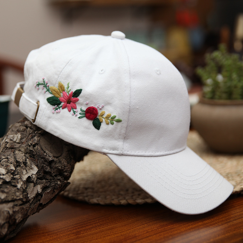 Handmade hat men's and women's embroidery diy production material package Lu Embroidery creative gift for boyfriend sun hat