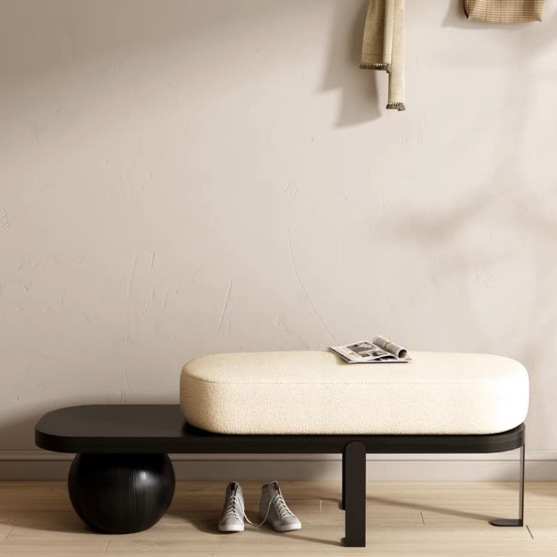 Nordic creative personalized long stool solid wood shoe changing stool home door wearing stool entrance leisure short stool