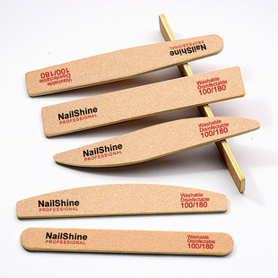 NailShine in stock high-grade coffee sand file washable polishing strip sand nail file nail salon can be customized