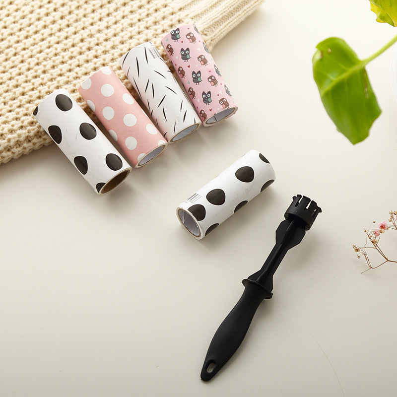 Mini tearable clothes sticky hair roller sticky paper portable hair remover 30 sticky hair remover