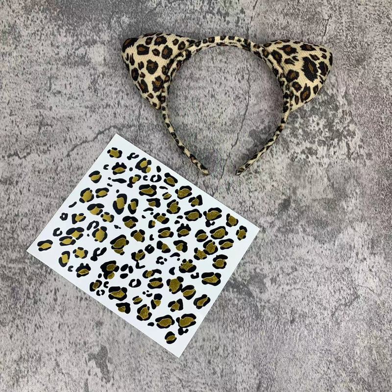 ヒョウ柄耳ヘッドバンドかわいい猫耳ハロウィーンコスプレ衣装アクセサリー大人パーティー装飾用品|undefined